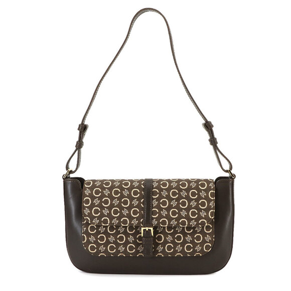 CELINE Brown Leather Shoulder Bag - Picture 1 of 10